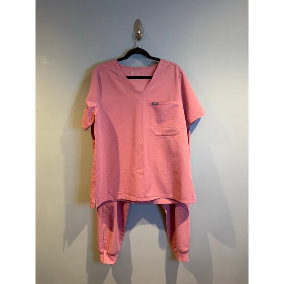 Figs Pants - FIGS Technical Collection Scrub Set | Size XXL Top + Pants | Pink Rose